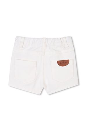 Pantaloncini in denim di cotone bianco CHLOE' KIDS | C20530117